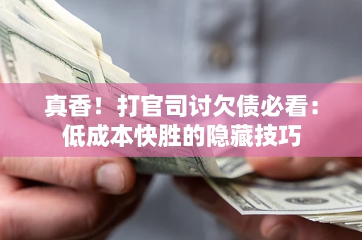 济南真香！打官司讨欠债必看：低成本快胜的隐藏技巧